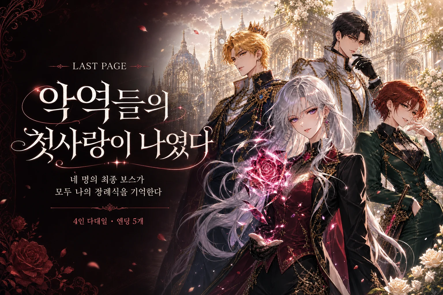 LAST PAGE, 악역들의 첫사랑이 나였다 — 네 명의 최종 보스가 모두 나의 장례식을 기억한다